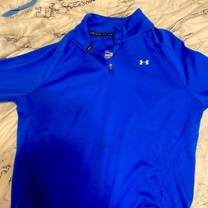 Blue long sleeve cover up, under armour, semi fitted